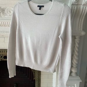 Eileen Fisher Cropped White Knit Sweater - Size S